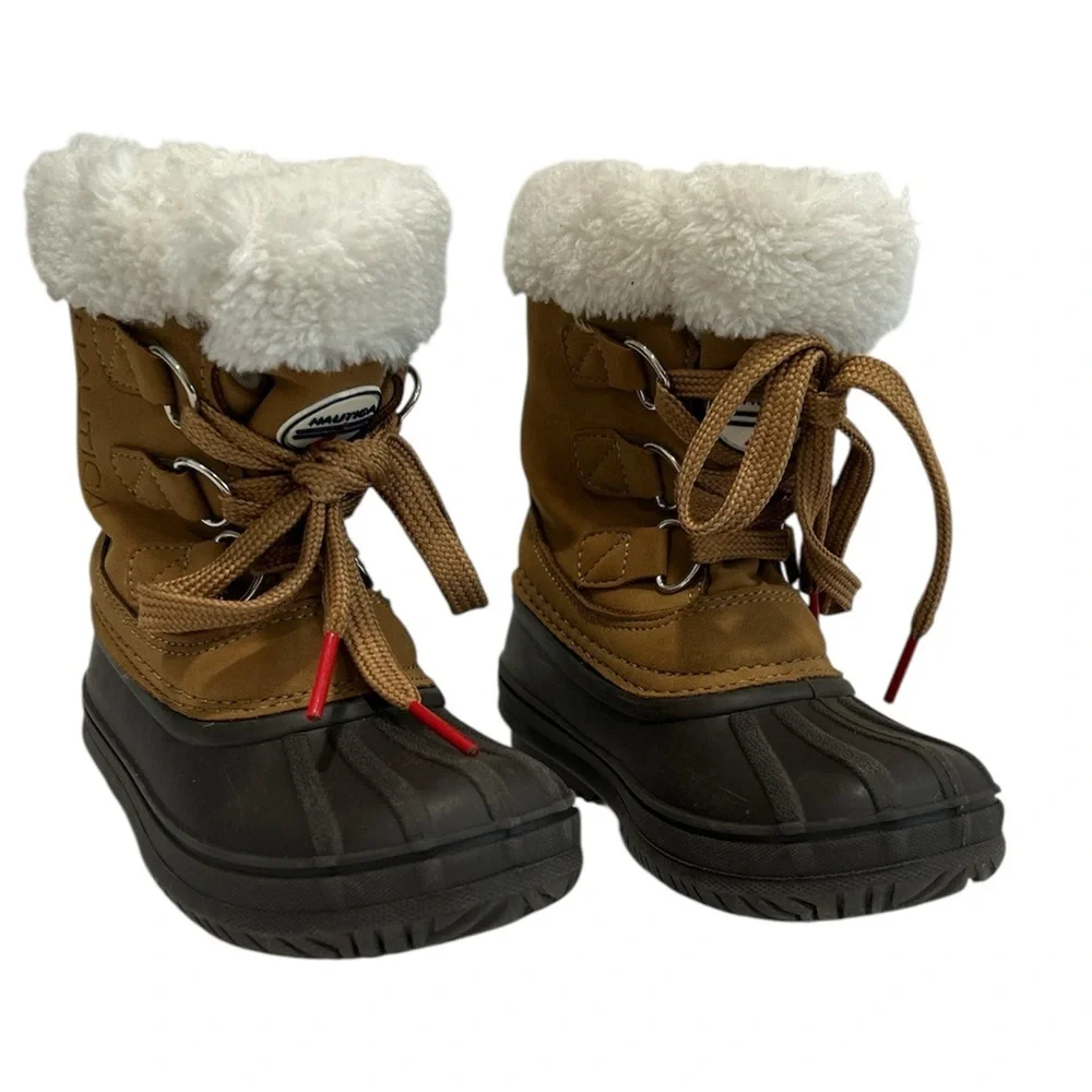 Nautica Brown Winter Boots with Faux Fur Lining